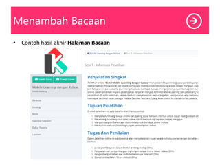 Menambah Bacaan
• Contoh hasil akhir Halaman Bacaan
 