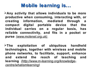Mobile learning in language classroom | PPT