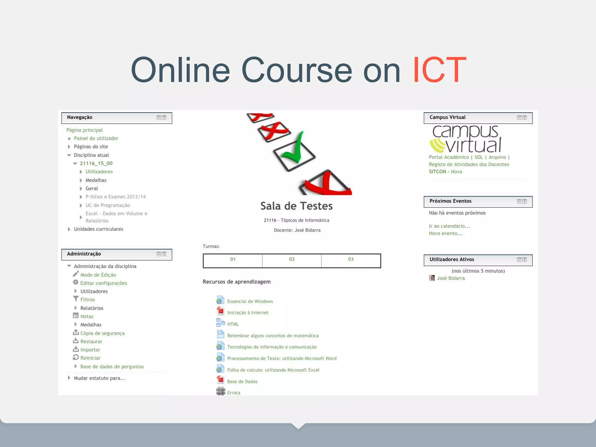 Online Course on ICT
 