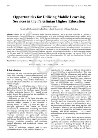 Mobile learning services in the palestinian higher education