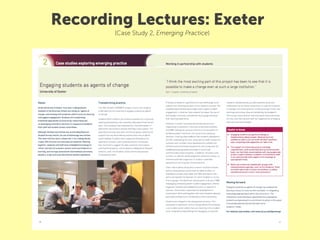 Recording Lectures: Exeter
       (Case Study 2, Emerging Practice)
 