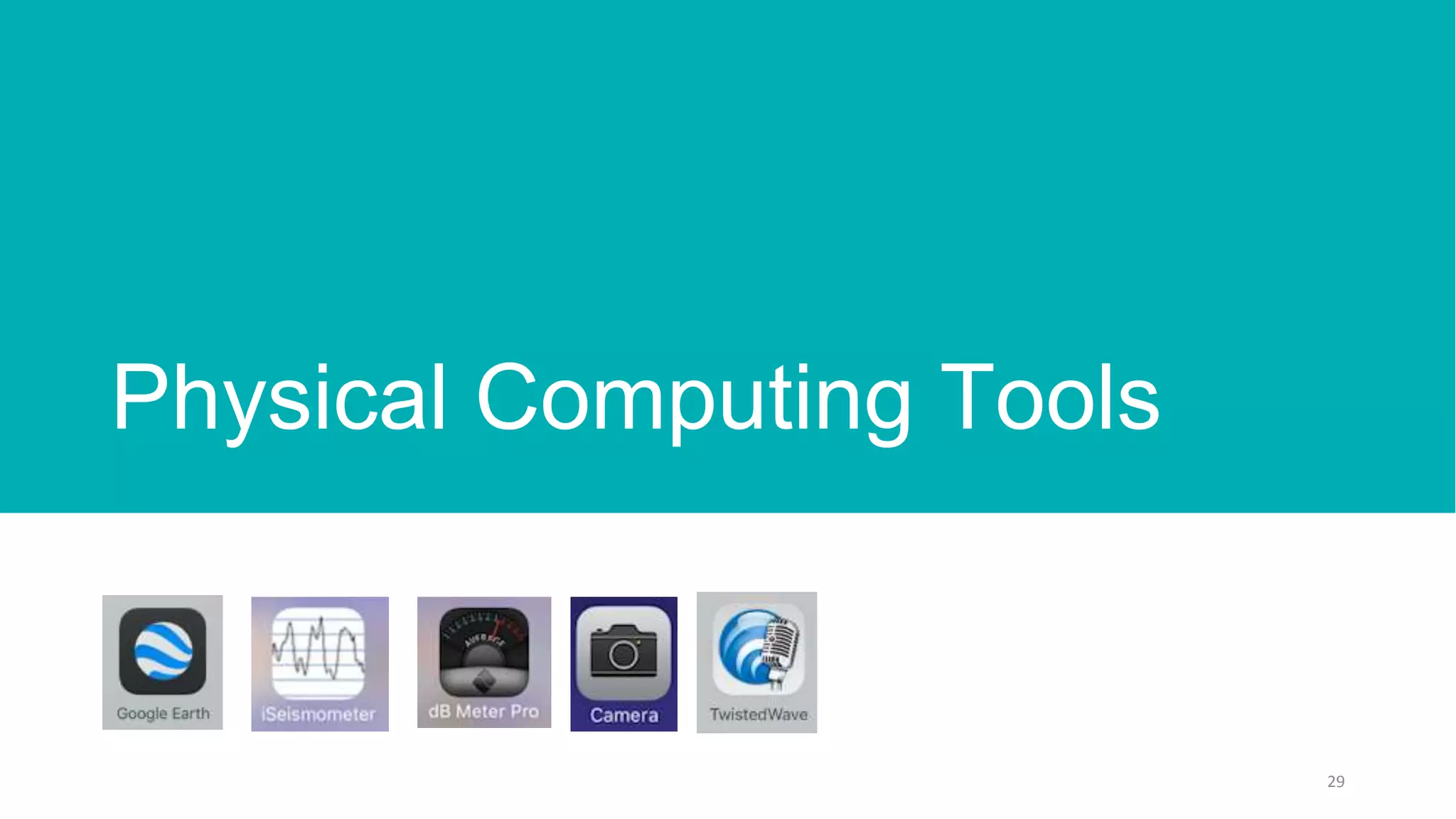 Physical Computing Tools
29
 