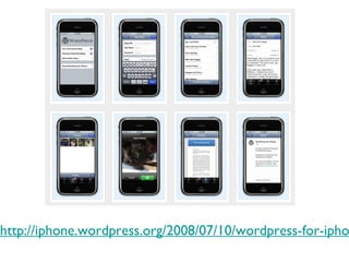 http://iphone.wordpress.org/2008/07/10/wordpress-for-iphone/ 