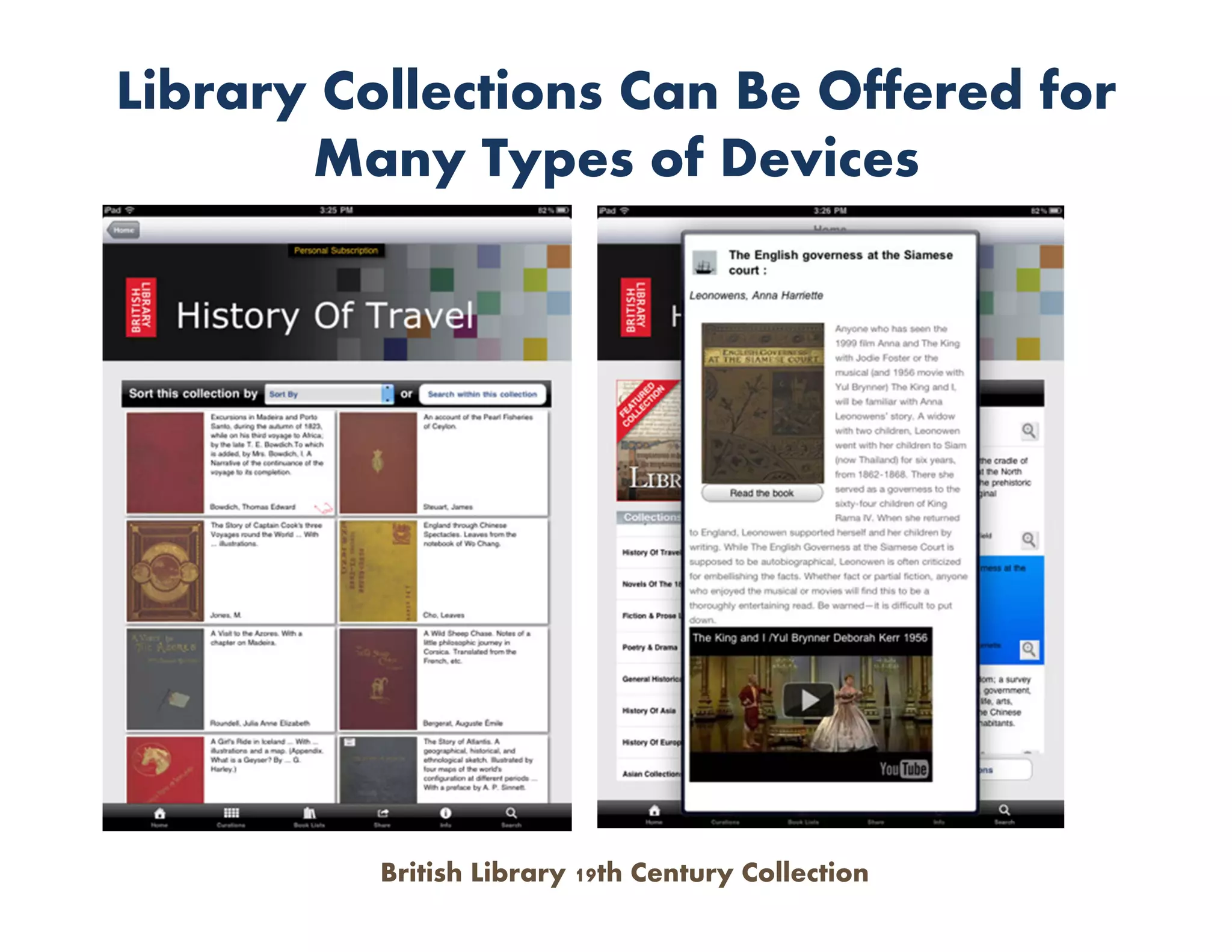 Library Collections Can Be Offered for
       Many Types of Devices




          British Library 19th Century Collection
 