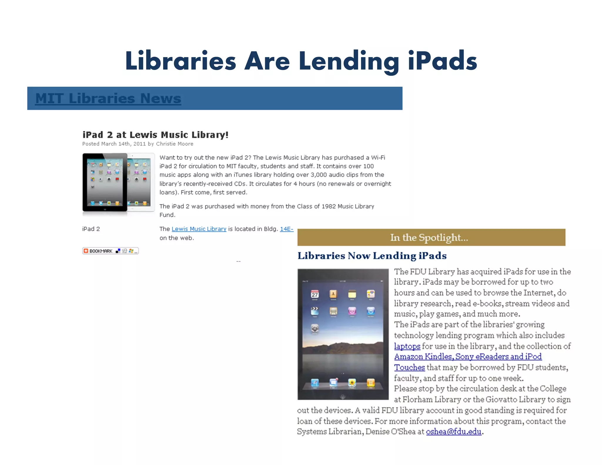 Libraries Are Lending iPads
 