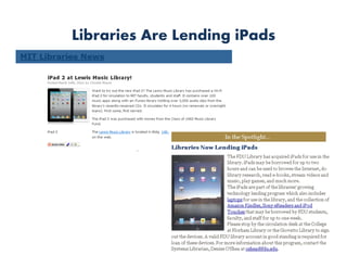 Libraries Are Lending iPads
 