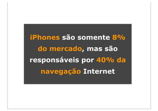iPhones são somente 8%
 do mercado, mas são
responsáveis por 40% da
  navegação Internet
 