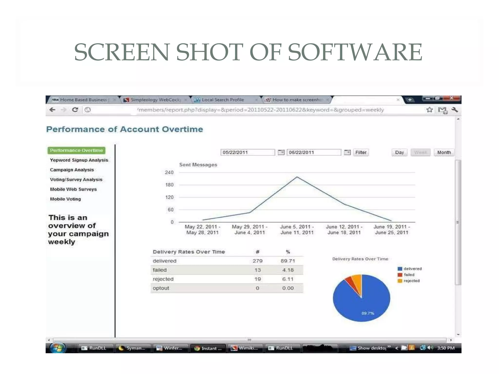 SCREEN SHOT OF SOFTWARE 