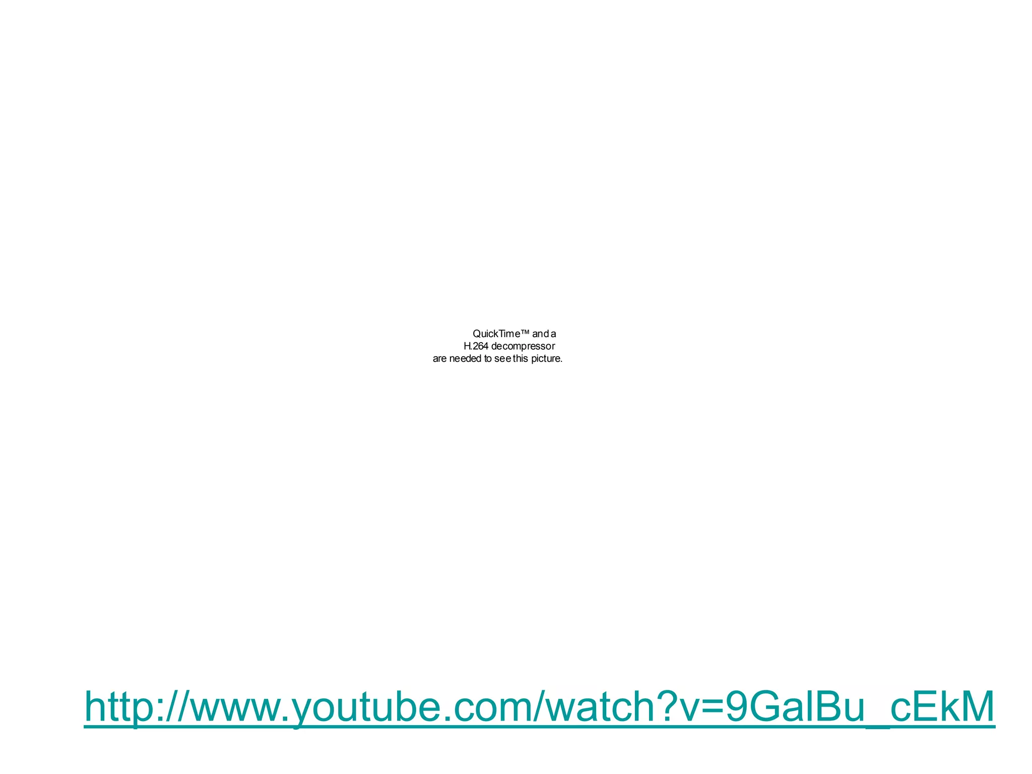 QuickTime™ and a
                     H.264 decompressor
               are needed to see this picture.




http://www.youtube.com/watch?v=9GalBu_cEkM
 