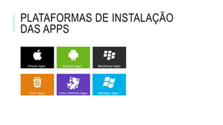 PLATAFORMAS DE INSTALAÇÃO
DAS APPS
 
