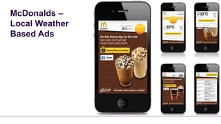McDonalds –
Local Weather
Based Ads
 