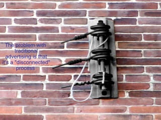 The problem with  traditional advertising is that it's a "disconnected" process  