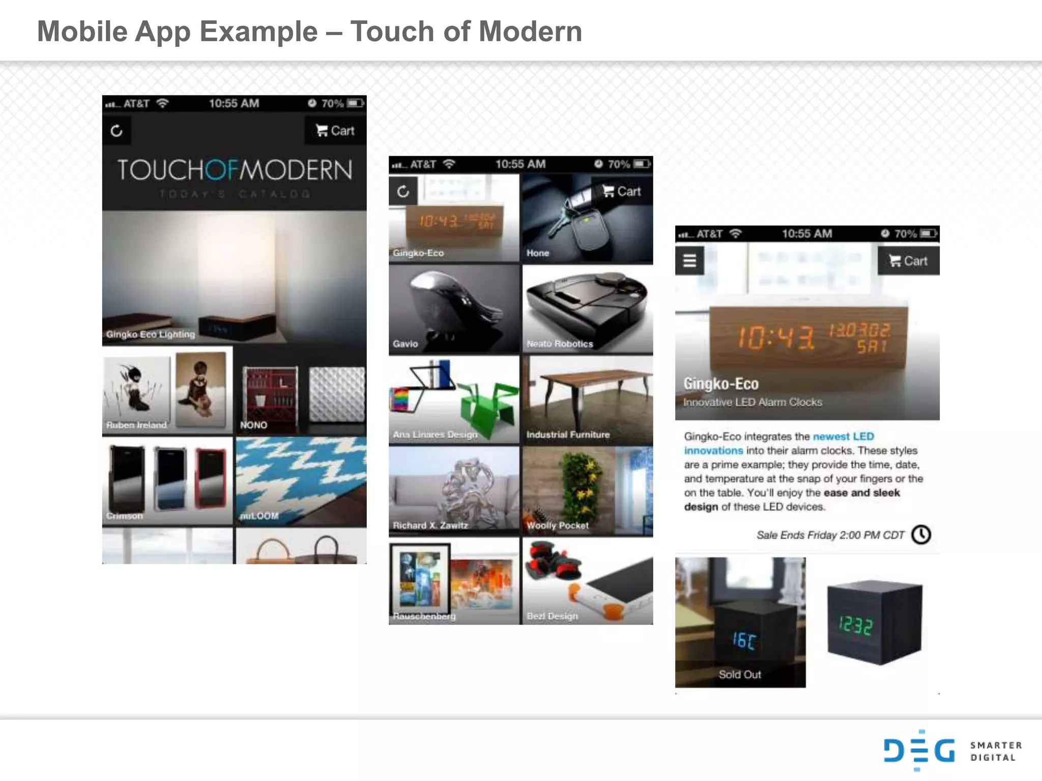 Mobile App Example – Touch of Modern
 