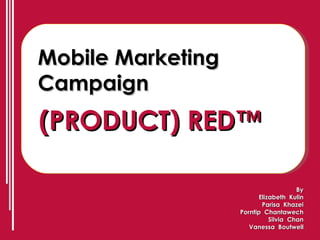 Mobile Marketing  Campaign (PRODUCT) RED™ By Elizabeth  Kulin Parisa  Khazei Porntip  Chantawech Silvia  Chan Vanessa  Boutwell 