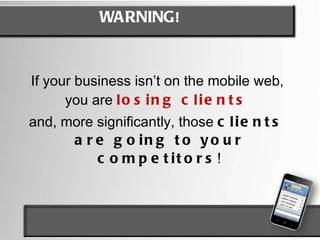 A New Tool for your  Marketing Tool belt WHAT IS MOBILE MARKETING? The International Telecommunications Union (ITU) has found : According to the United Nations-run organization, a whopping  6.1 trillion text messages will be sent by the end of 2010 .  That figure, which has tripled in the past three years, means people around the globe are sending 200,000 text messages every second. 