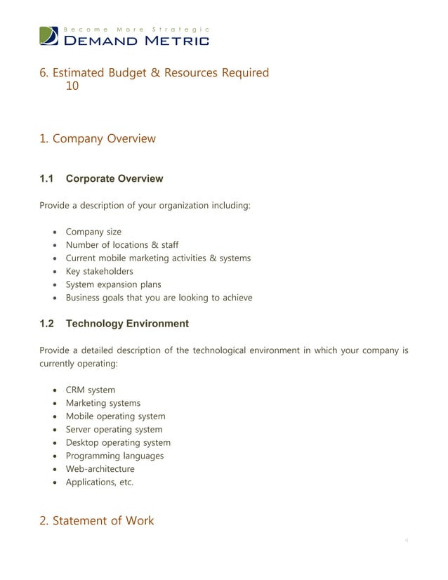 Mobile Marketing RFP Template | PDF