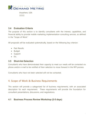 Marketing Rfp Example.pdf Mobile Marketing RFP Template | PDF