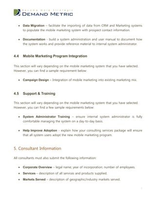 Mobile Marketing RFP Template | PDF