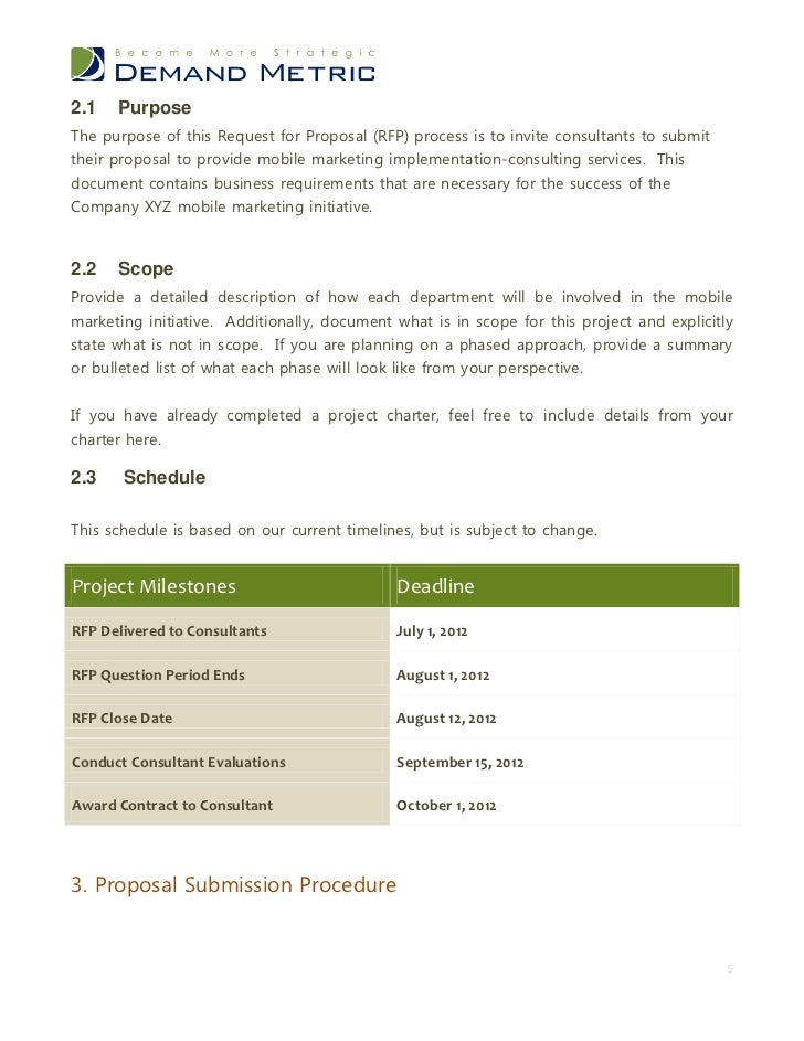mobile marketing rfp template rfp for marketing services