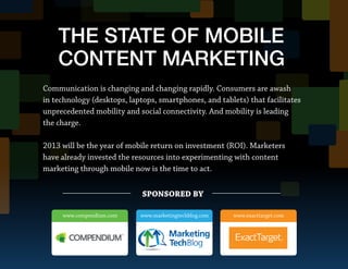 The State of Mobile Content Marketing in 2013