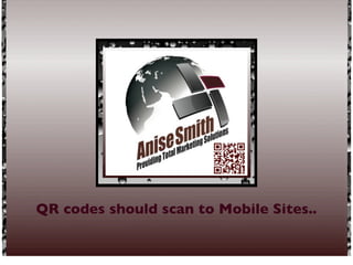 QR codes should scan to Mobile Sites..
 