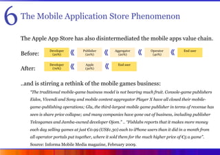 6   The Mobile Application Store Phenomenon

    The Apple App Store has also disintermediated the mobile apps value chain...