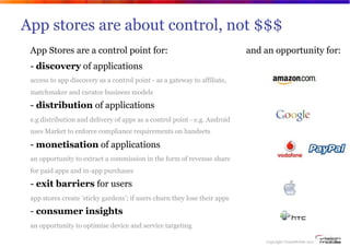 App stores are about control, not $$$
        App Stores are a control point for:                                      and...