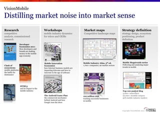 VisionMobile
Distilling market noise into market sense
Research                                 Workshops                 ...