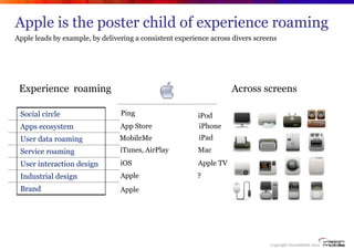 Apple is the poster child of experience roaming
Apple leads by example, by delivering a consistent experience across diver...