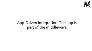 App-Driven Integration:The app is
part of the middleware
 