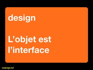 design

L’objet est
l’interface
 