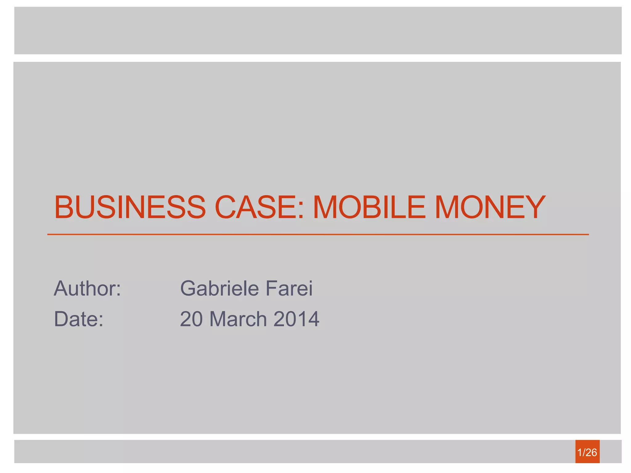 Mobile Money Overview PPT