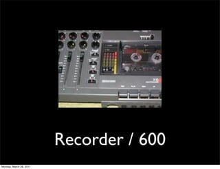 Recorder / 600
Monday, March 28, 2011
 