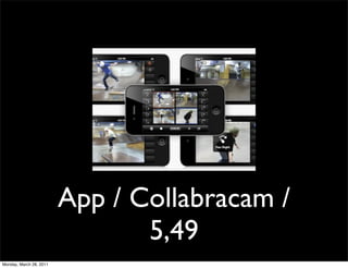 App / Collabracam /
                                5,49
Monday, March 28, 2011
 