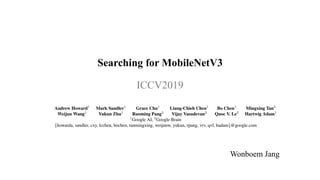 Searching for MobileNetV3
ICCV2019
Wonboem Jang
 