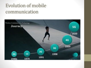 Evolution of mobile
communication
 