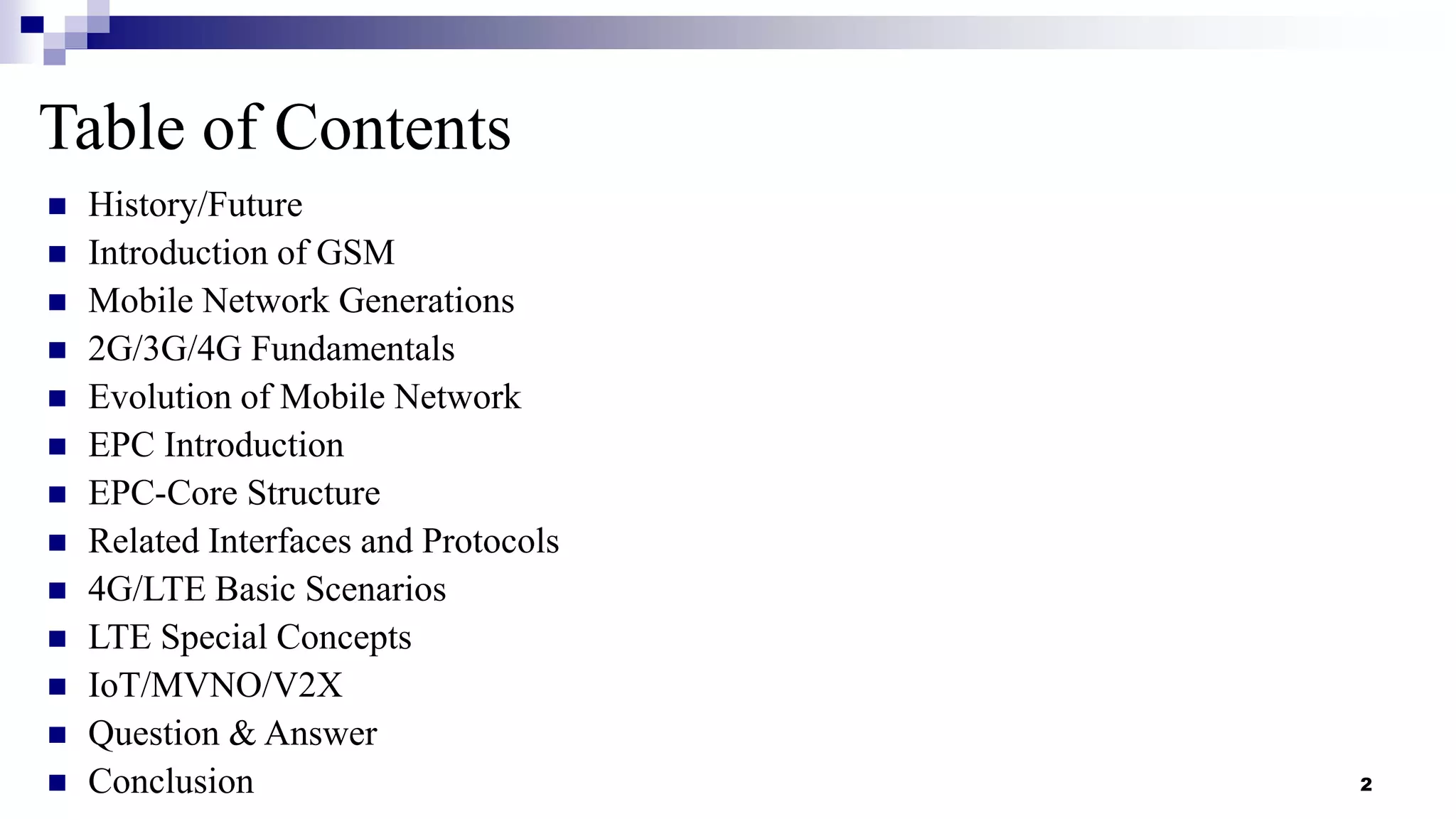 Mobile Networks Overview (2G / 3G / 4G-LTE) | PPTX