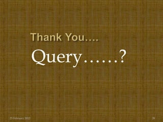 Query……?


25 February 2012              28
 