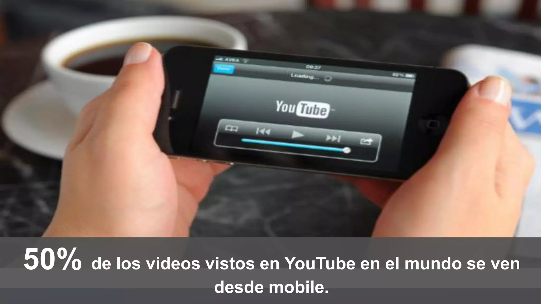 50% de los videos vistos en YouTube en el mundo se ven
desde mobile.
 