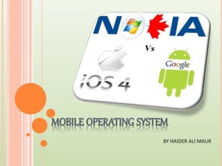 MOBILE OPERATING SYSTEM
BY HAIDER ALI MALIK
 