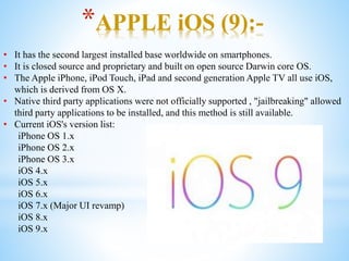 Mobile operating system (os) | PPTX