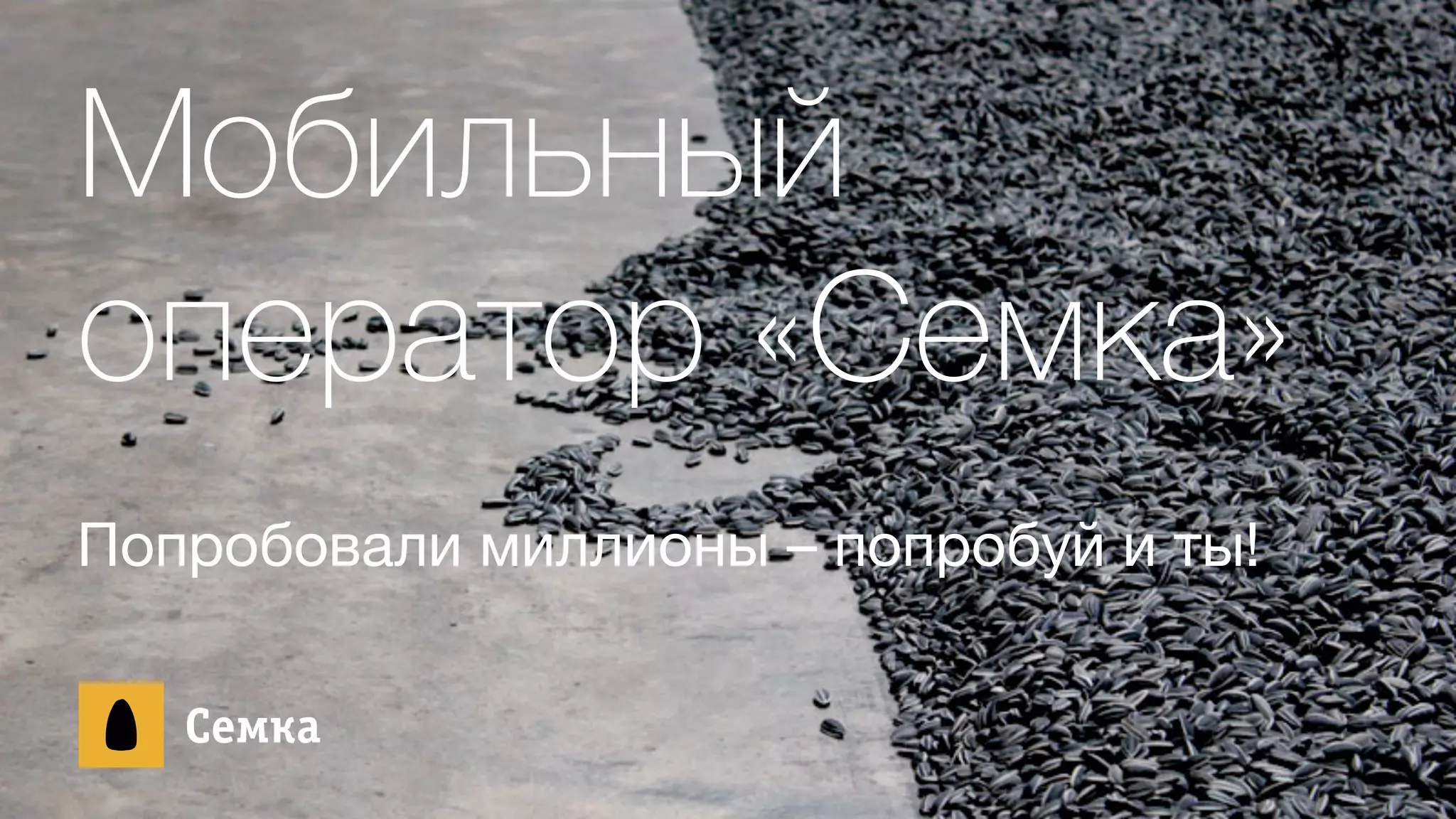 Мобильный
оператор «Семка»
Попробовали миллионы – попробуй и ты!
ÑСåеìмêкàа
 