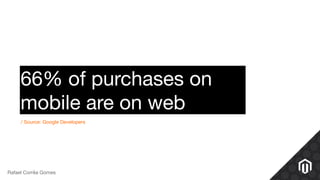 Rafael Corrêa Gomes
66% of purchases on
mobile are on web
/ Source: Google Developers
 