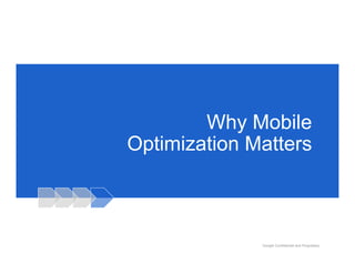 Why Mobile
Optimization Matters



              Google Confidential and Proprietary
 