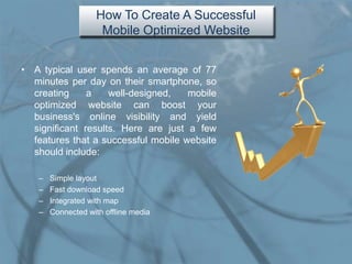 How To Create A Successful
                    Mobile Optimized Website


• A typical user spends an average of 77
  minut...