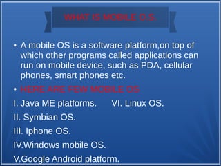 Java Os Mobiles Mobile os project | ODP