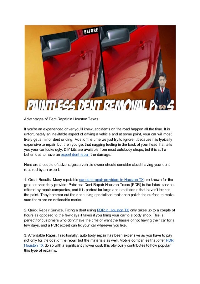 Mobile Paintless Dent Repair Houston Tx