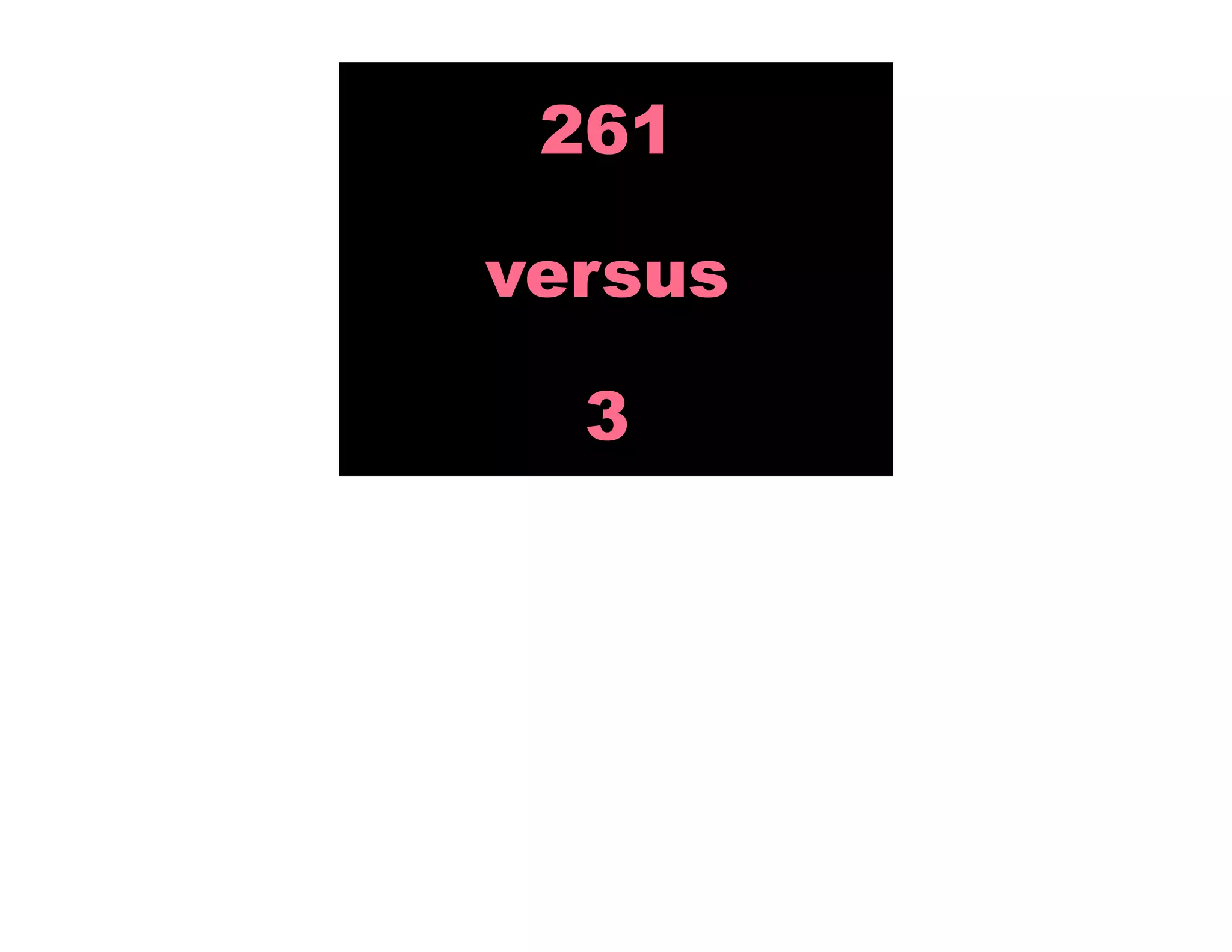 261

versus

  3
 