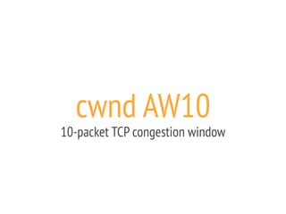 cwnd AW10
10-packet TCP congestion window