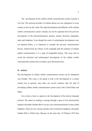 The Development of Cellular Mobile Communication System | PDF